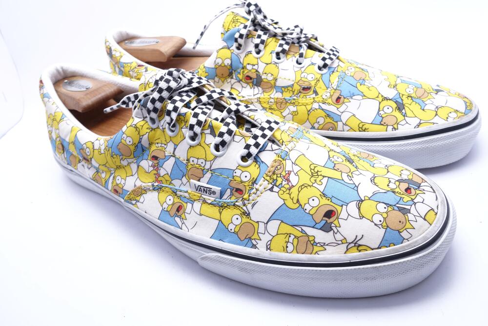 Vans The Simpsons Customs Shoes Mens Size 15 Yellow Canvas Homer Print Sneakers
